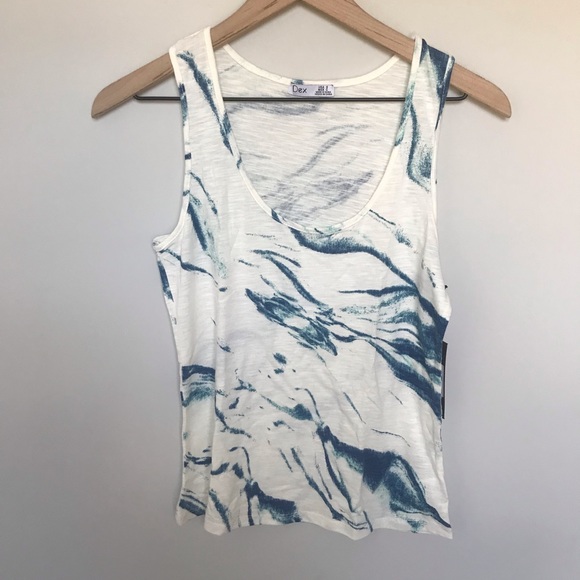 Dex Tops - Dex Blue Tie Dye Tank NWT